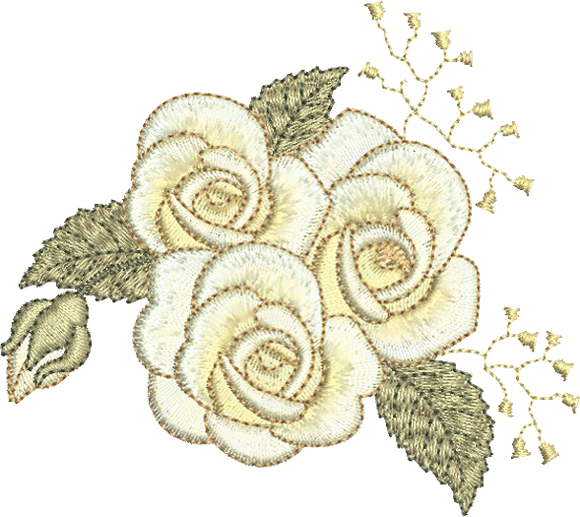 Roses-2 Flower Embroidery Motif - 28 by Sue Box