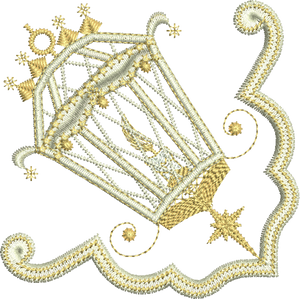 Christmas Lantern Corner Embroidery Motif - 29 by Sue Box