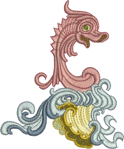 Seahorse Design Embroidery Motif - 29 by Sue Box