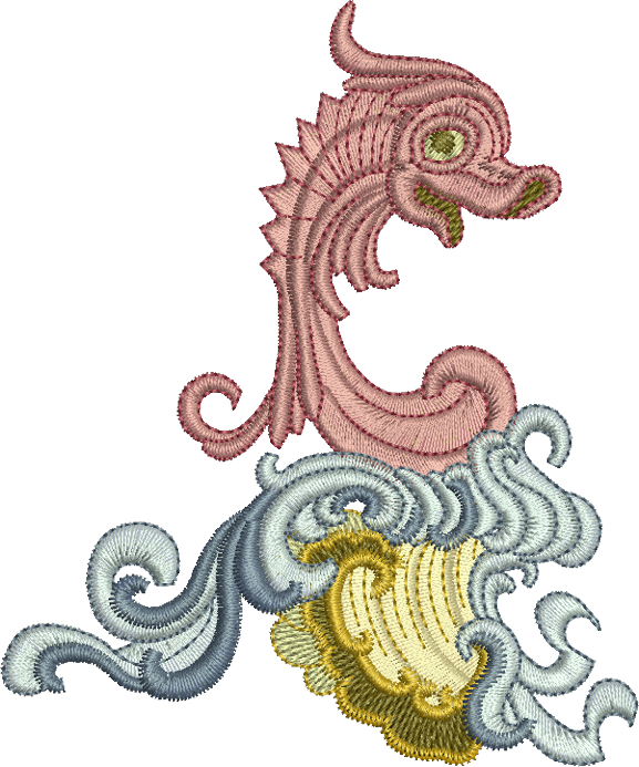 Seahorse Design Embroidery Motif - 29 by Sue Box