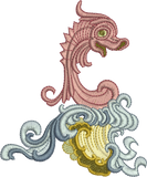 Seahorse Design Embroidery Motif - 29 by Sue Box