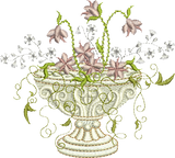 Flower Urn Embroidery Motif - 30 by Sue Box