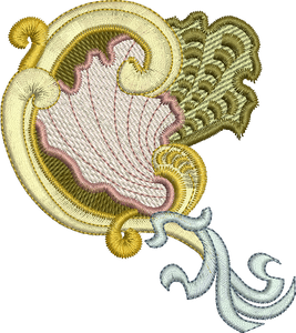 SeaShell 2 Embroidery Motif - 30 - Golden Classic - by Sue Box