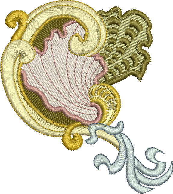 SeaShell 2 Embroidery Motif - 30 - Golden Classic - by Sue Box