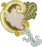 SeaShell 2 Embroidery Motif - 30 - Golden Classic - by Sue Box