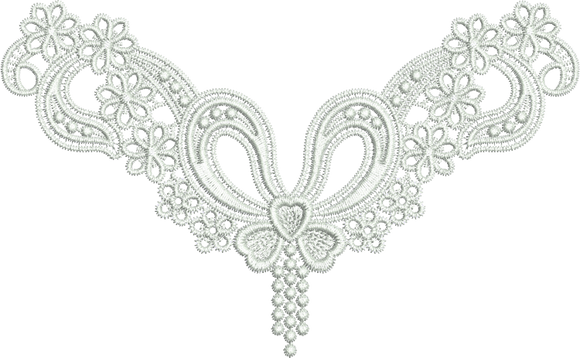 Lace Flower Bow Embroidery Motif - 31 - Classic Lace - by Sue Box