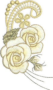Rose Spray 2 Flower Embroidery Motif - 31 by Sue Box