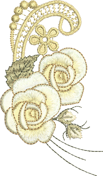 Rose Spray 2 Flower Embroidery Motif - 31 by Sue Box