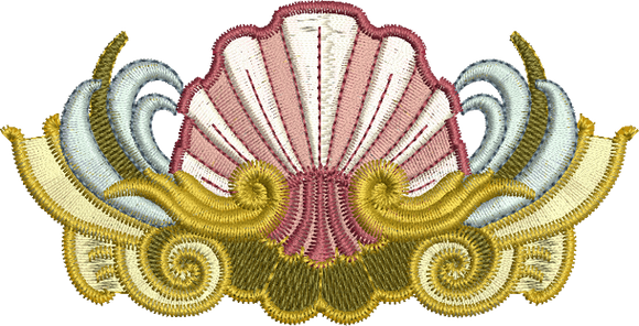 SeaShell 1 Embroidery Motif - 31 - Golden Classic - by Sue Box