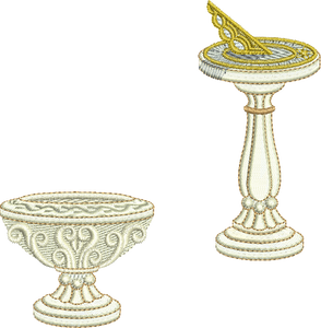 Urn and Sundial B Embroidery Motif - 31 by Sue Box