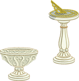 Urn and Sundial B Embroidery Motif - 31 by Sue Box
