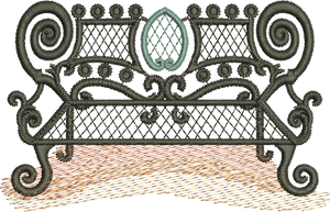 Wrought Iron Seat Embroidery Motif - 31 by Sue Box