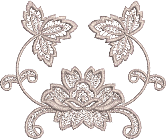 Fleur - Flower Embroidery Motif - 32 by Sue Box