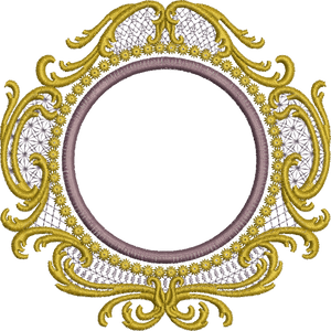 Old Gold Circle Embroidery Motif - 32 by Sue Box