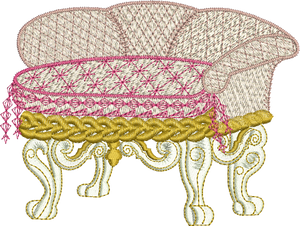 Love Seat Embroidery Motif - 32 -  A Romantic Era - by Sue Box