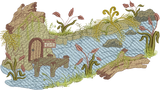 Brook Wilderness Scene Embroidery Motif - 33 by Sue Box