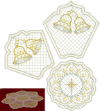 Christmas Bells Doily Set Embroidery Motif - 34 by Sue Box