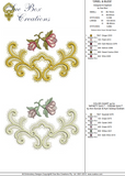 Oriel and Rose Buds Embroidery Motif - 18 by Sue Box