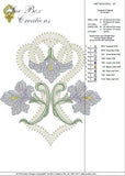 Art Nouveau Flower Machine Embroidery Motif  - 01 - by Sue Box