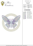 Art Nouveau Circle and Butterfly Embroidery Motif - 02 - by Sue Box