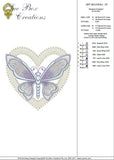 Art Nouveau Heart and Butterfly Embroidery Motif - 07 - by Sue Box