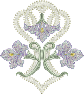 Art Nouveau Flower Machine Embroidery Motif  - 01 - by Sue Box