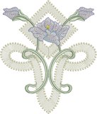 Art Nouveau Flower Machine Embroidery Motif - 04 - by Sue Box