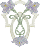 Art Nouveau Flower Machine Embroidery Motif - 05 - by Sue Box