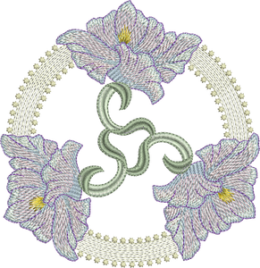 Art Nouveau Flower Machine Embroidery Motif - 06 - by Sue Box