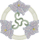 Art Nouveau Flower Machine Embroidery Motif - 06 - by Sue Box