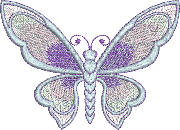Art Nouveau Butterfly Machine Embroidery Motif - 12 - by Sue Box