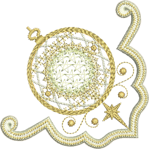 Christmas Decoration Bauble Corner Embroidery Motif by Sue Box