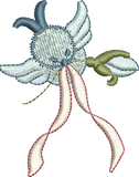 Teddy Bear Blue Bird Embroidery design by Sue Box