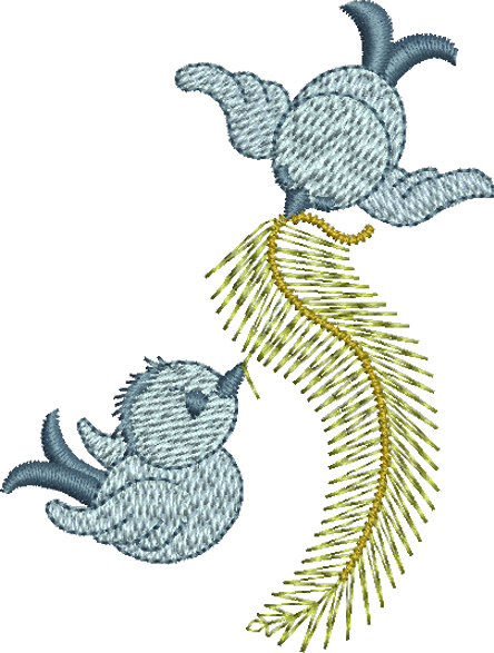 Blue Birds Embroidery Motif by Sue Box