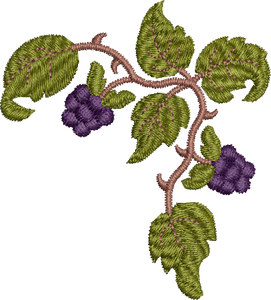 Blackberry Corner Embroidery Motif by Sue Box