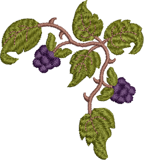 Blackberry Corner Embroidery Motif by Sue Box