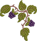 Blackberry Corner Embroidery Motif by Sue Box