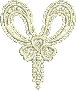Lace Bow Small design Embroidery Motif by Sue Box