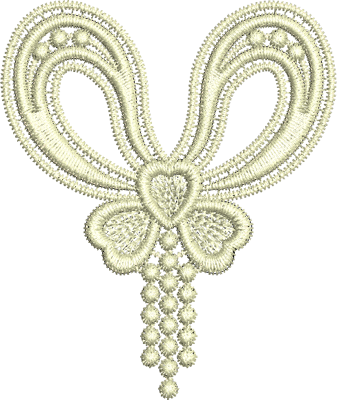 Lace Bow Small design Embroidery Motif by Sue Box