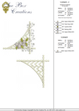 Floral Corner 2 and Lattice Corner Embroidery Motif - 24 by Sue Box