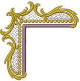Gold Corner Embroidery Motif by Sue Box