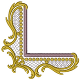 Gold Corner Embroidery Motif by Sue Box
