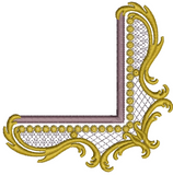 Gold Corner Embroidery Motif by Sue Box