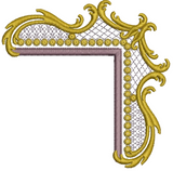 Gold Corner Embroidery Motif by Sue Box