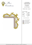 Gold Corner Embroidery Motif by Sue Box
