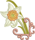 Daffodil Embroidery Motif 4 by Sue Box