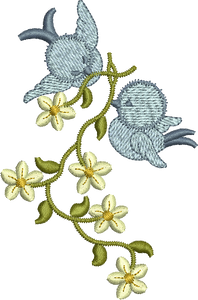 Bluebird Daisy Chain Embroidery Motif by Sue Box