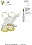 Dove Love Birds Embroidery Motif - 15 by Sue Box