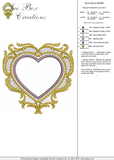 Old Gold Heart Embroidery Motif - 30 by Sue Box