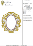 Old Gold Oval Embroidery Motif - 31 by Sue Box